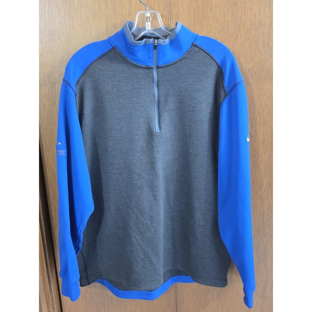 Nike Dri-fit Tour Performance Blue Gray 1/4 Zip Golf Sz XLg Wicking Lightweight